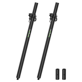 NiuNyuNeu Set of 2 Speaker Poles for Subwoofer 34"-52" Height Adjustable Fits M20 Threaded Mount and 35mm Mount, Speaker Extender with M20 to 35mm Adapter