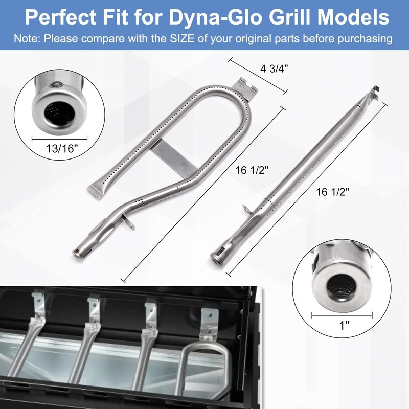 Criditpid Grill Replacement Parts for Dyna-Glo DGH450CRP, Stainless Steel Heat