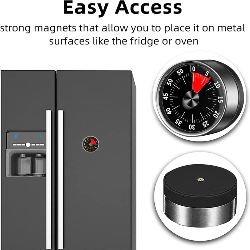 Youery Kitchen Timer, Magnetic Visual Timer, Stainless Steel Countdown Timer,