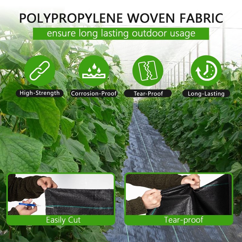 6ft x 300ft Weed Barrier Landscape Fabric, 3.5oz Heavy Duty