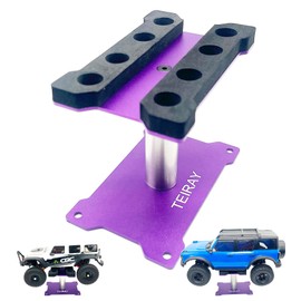TEIRAY RC Car Work Stand Mat Repair Workstation Aluminum 360 Rotation Height Body Mounts for 1/16 1/18 1/24 SCX24 TRX4M Scale Cars Trucks RC car Display Stand (purple)