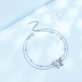 Yinsen Women's Bracelet 925 Sterling Silver Jewellery Gift for Mother, Daughter, Wife or Girlfriend for Birthday, Mother's Day, 17 inches, 2017, Cubic Zirconia