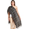 Exotic India Jet Black Cashmere Scarf from Nepal with Woven