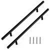 SNOMEL 2 Pack 9.6 Inch Length Kitchen Cabinet Handles Black,
