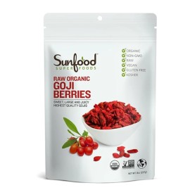 Sunfood Superfoods Raw Organic Goji Berries, Sweet Adaptogenic Wolfberry  8 Oz