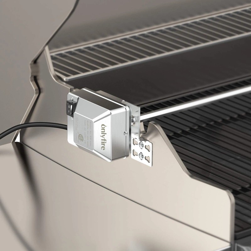 onlyfire Universal BBQ Grill Rotisserie Kit with 110V Electric Motor