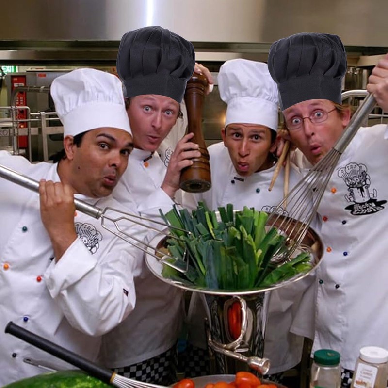 Risipu Chefs Hat with Elastic Band, Unisex Chef Hat with