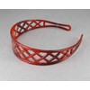 Brown basketweave plastic head band hair accessory grip teeth 1