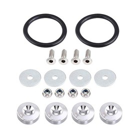 KIMISS Car Quick Release Fastener Bumper Quick Release Kit Bumper Holder Car Aluminium Alloy Bumper Washer/Bolt Engine Bay Dress Up Kit Quick Release Fastener Silver