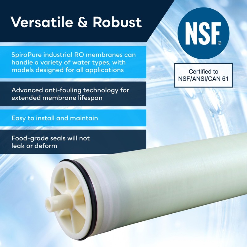 SpiroPure SP-BW4040 NSF-Certified 4x40 Industrial RO Membrane Brackish Water Reverse