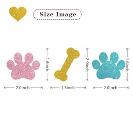 Dog Paw Print Cupcake Toppers/Dog Puppy Birthday Cupcake Toppers/Baby Shower/Children Birthday Sign Pet Puppy Party Cupcake Decor Glitter 24 Pcs
