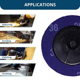 Benchmark Abrasives 3" Quick Change A/O Sanding Discs with a Male R-Type Backing with Mandrel Disc Holder for Surface Prep Polish Burr Rust Paint Removal (25 Pack) - 24 Grit