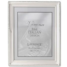 Lawrence Frames 11645 Polished Silver Plate 4x5 Picture Frame - Bead Border Design