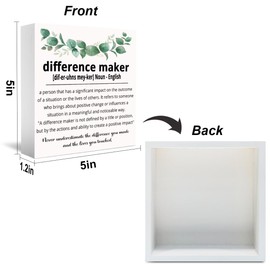 Difference Maker Employee Appreciation Gifts for Women Men, Boss Gifts, Thank you Gifts for Leader Coach Mentor Teacher, New Job Inspirational Home Office Presents for Coworker Wooden Decorative