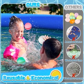 SOPPYCID Reusable Magnetic Water Balloons, Kids Summer Outdoor Toys, Quick Fill Self Sealing Water Bomb for Kids Adult Water Polo Fight Games,Summer Fun Party Water Balls with Storage Bag (18pack)