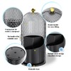 JIANGLAI Makeup Brush Holder with Lid, 360 Rotating Multifunction Clear