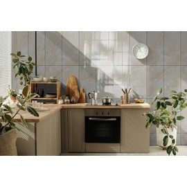 10-Pack Peel and Stick Marble Wall Panels - Light Yellow 12" x 24" (19.34 Sq. Ft.) Self-Adhesive PVC Waterproof Shower Tiles, Marble Backsplash Wall Panels for Bathroom, Kitchen & Living Room Decor