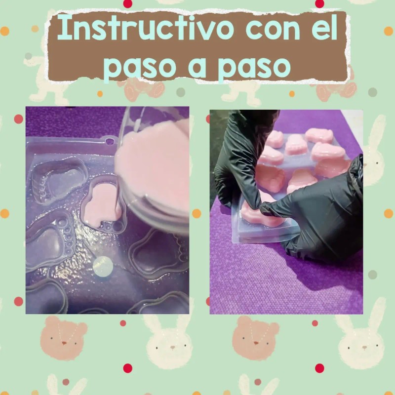Kit Para Hacer Jabón Baby Shower Bebé + Instructivo 3