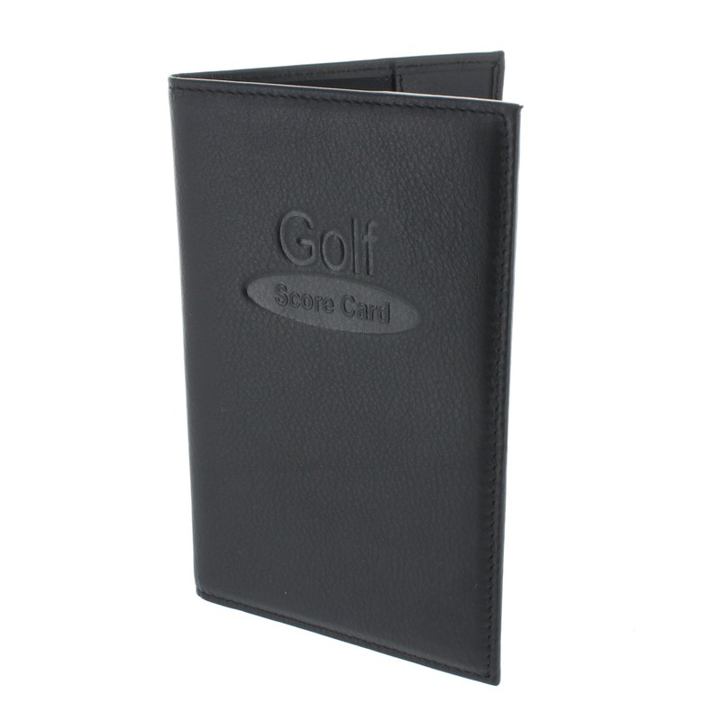 Soft Leather Golf Scorecard Holder 2315 Black