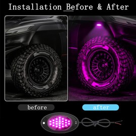 20 Pods Rock Lights Pure LED Lights for Car SUV Ambient Underglow Lights Waterproof Neon Trail Rig Lamp Lighting for Truck
