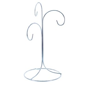 BestPysanky 3-Arm 3-Tier Silver Metal Ornament Stand Display 10.75 Inches (Taiwan)