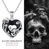 Skull Mushroom Necklace 925 Sterling Silver Gothic Punk Jewelry for