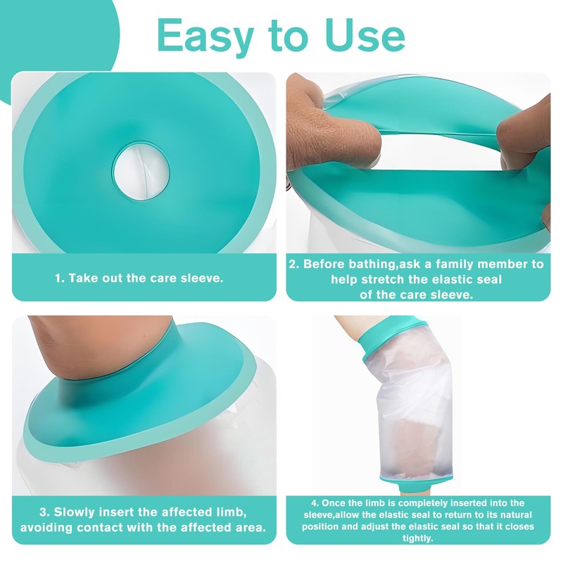 VEGCOO Waterproof Knee Cover for Shower, Reusable Leg Wound Protector