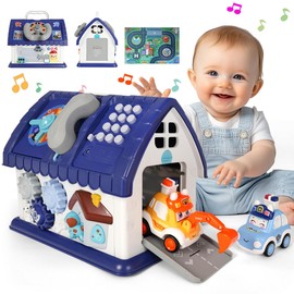 ZWBIGCHA 8-in-1 Sensory Toys for Toddlers 1-3, Early Educational Learning Toy with Music/Lights/Sound/Clock/Car and Map/Telephone