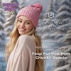 Funny Horse Riding Faux Fur Pop Pom Beanie Embroidered If