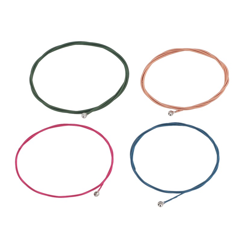 4Pcs Electric Bass String Set Clear Bright Sound Metal Colored