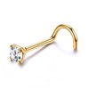 MILACOLATO 14K Real Gold Nose Rings Studs Simulated Diamond CZ