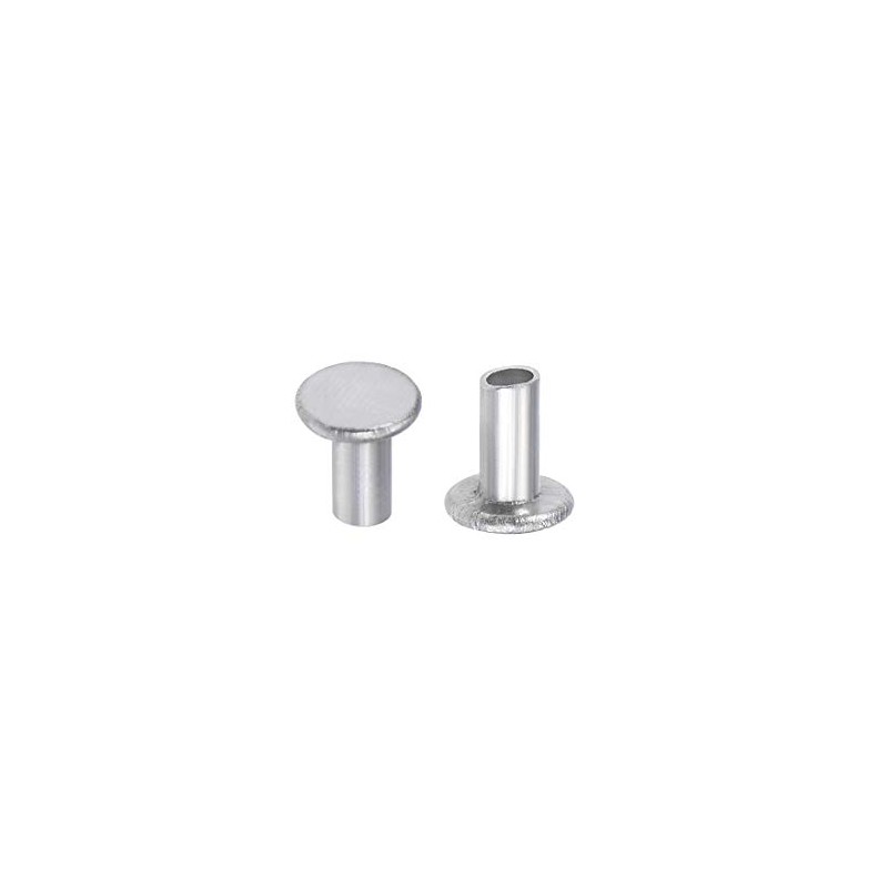 sourcing map 100 Pcs 2mm x 4mm Aluminum Flat Head