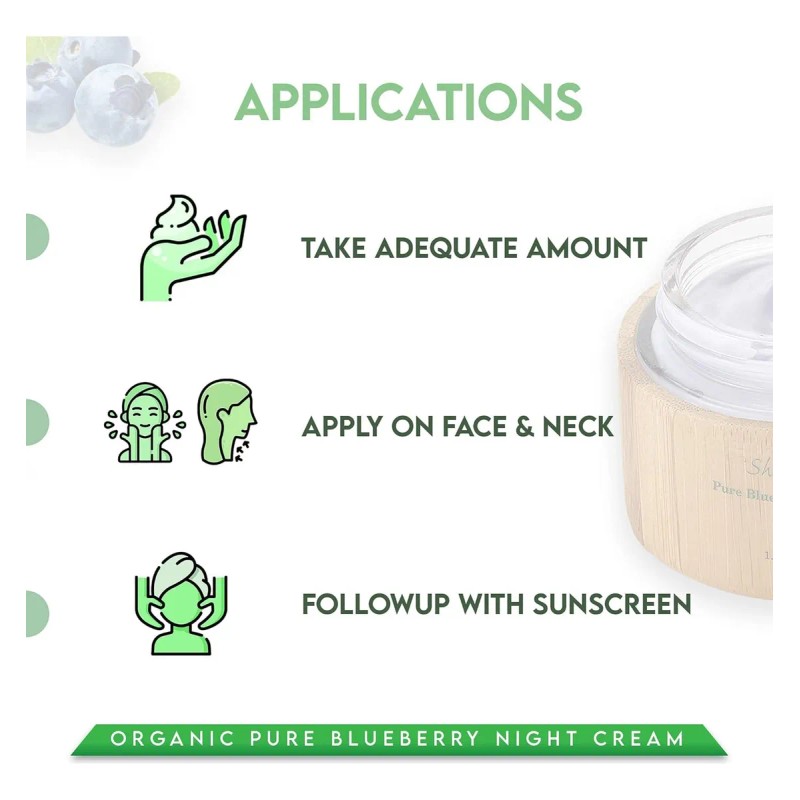 Shir Organic Blueberry Night Cream Para Piel Nutritiva, Sin
