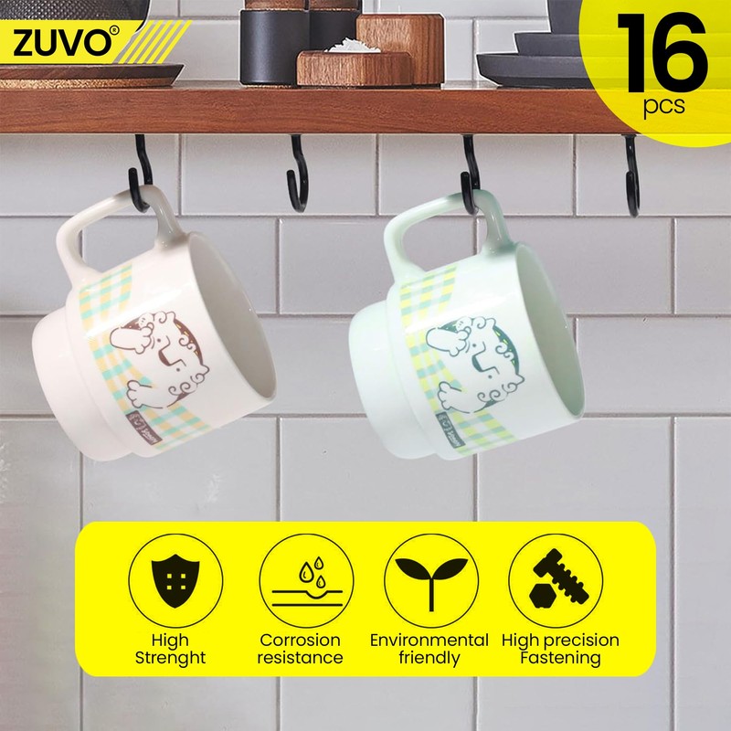 Zuvo 16PCS Metal Ceiling Hooks 2.9 Inch - Cup Hooks