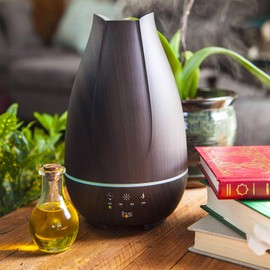 HealthSmart Essential Oil Diffuser, Cool Mist Humidifier and Aromatherapy Diffuser with 500ML Tank Ideal for Large Rooms, Adjustable Timer, Mist Mode and 7 LED Light Colors, Brown (Pack of 16)