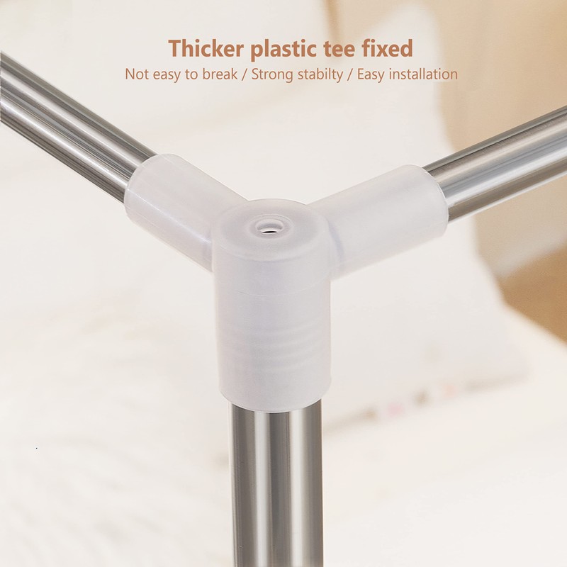Stainless Steel Canopy Bed Frame Queen Size, Bed Post Poles