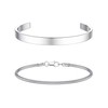 CASSIECA 2 x Men's Stainless Steel Bracelet Men's Bracelet Men's