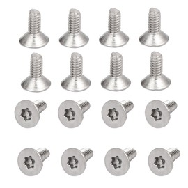 uxcell M2-0.4x4mm Flat Head Torx Security Screws, 16Pcs 304 Stainless Steel Anti Theft Machine Screws, Torx Drive, Countersunk Head, Full Thread