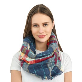 Belle Dame Plaid Infinity Scarves Tartan Infinity Scarves Loop Scarves Circle Scarves For Women Checked Scarves (LP117)