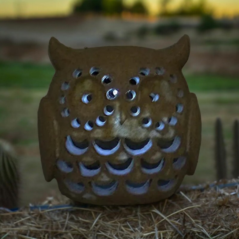 Solar Light LED Outdoor Garden Light Lamp Owl Height 16