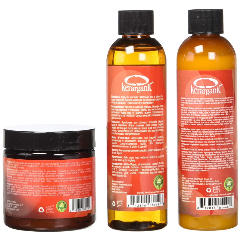 KERATIN TREATMENT SET - ORGANIC - FORMALDEHYDE FREE - 4-oz