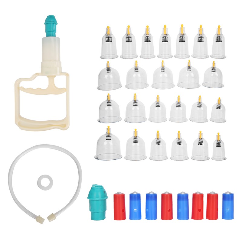 24pcs Professional Magnetic Therapy Vacuum Suction Cupping Set Body Treatment