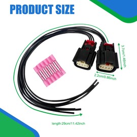 Lyxheth 2PCS Ignition Coil Connector Pigtail Harness, Ignition Coil Connection, 3 Way Ignition Coil & Sensor Connector Pigtail Kit Compatible with Ford Lincoln, Replaces OEM #9U2Z14S411EA,WPT931,S2280