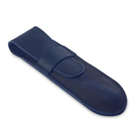 Straight Razor Case, Genuine Cowhide Leather Straight Razor Cover, Barber Straight Razor Holder, Travel Razor Case (Blue)