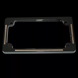 Custom Dynamics QUAD Horizontal Motorcycle License Plate Frame with Flushmount LEDs - Black