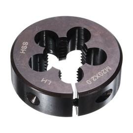 sourcing map Round Threading Die M20 x 2 Metric Thread 2" OD Adjustable Left Hand High-Speed Steel (HSS) Round Die Screw Thread Cutting Die for Thread Repair