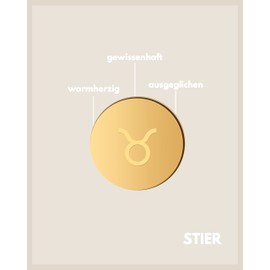 GD GOOD.designs Zodiac Necklace Gold 18 Carat Waterproof I Gold-Plated Necklace with Horoscope Pendant I Zodiac Necklace Made of Stainless Steel for Women, Stainless Steel, No Gemstone