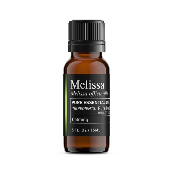 100% Pure Melissa Essential Oil - Batch Tested & Third Party Verified - Premium Quality You Can Trust (0.5 Fl Oz)