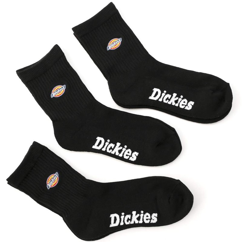 Dickies Men's Logo Embroidered Bottom Pile Crew Socks 3-Piece Socks
