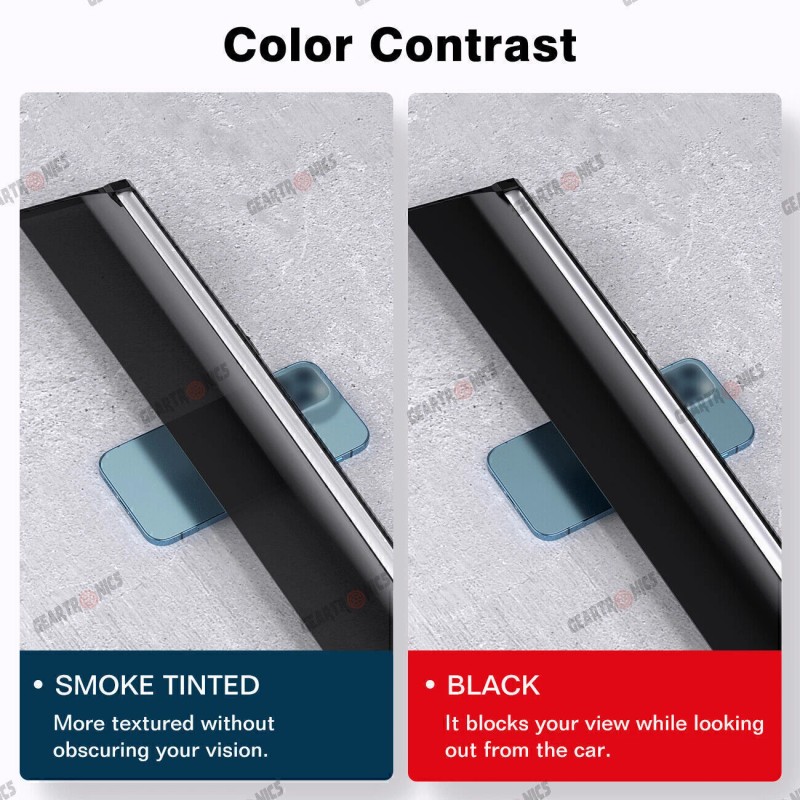 GEARZAAR For 2013-2017 Honda Accord Chrome Trim Window Visors Vent